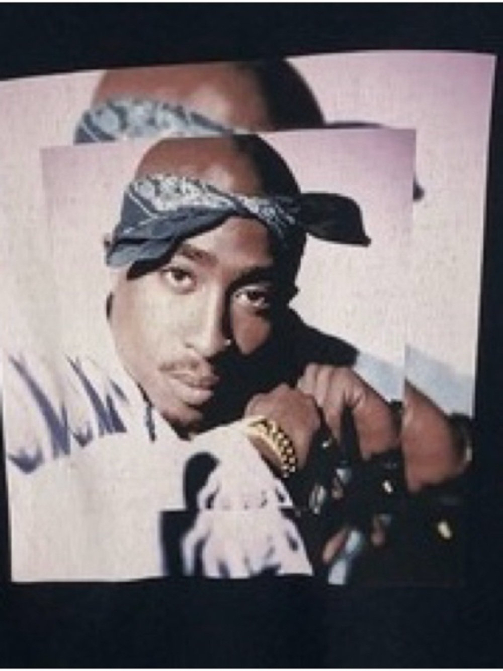 Tupac Shakur Bandana Portrait Graphic Tee - Black
